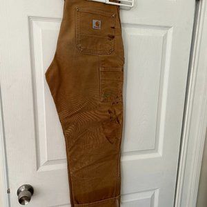 Carhartt double-front canvas pants, Dungaree fit, worn-in vintage feel
